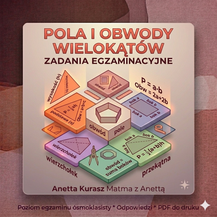 Zadania egzaminacyjne - Pola i obwody wielokątów