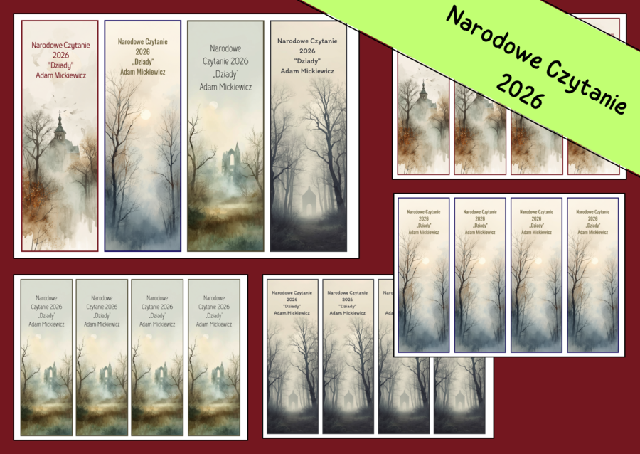 ❤️📖NARODOWE CZYTANIE 2026 - zakładki do książek -  retro 1