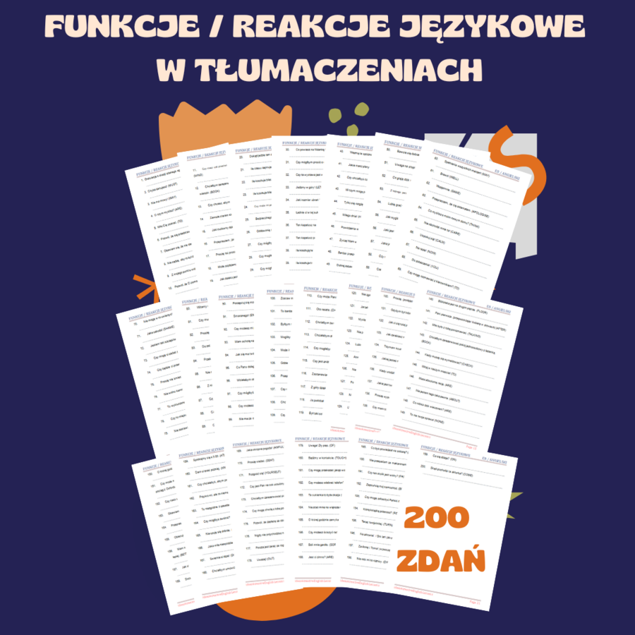 FUNKCJE / REAKCJE JĘZYKOWE W TŁUMACZENIACH