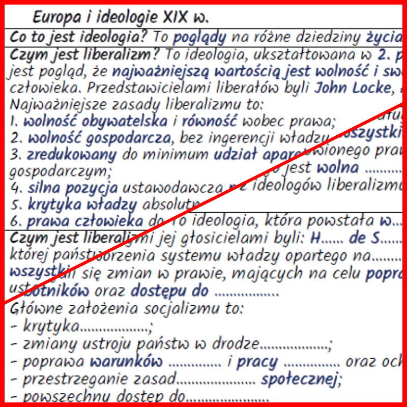 Europa nowych ideologii (notatki, karta pracy)