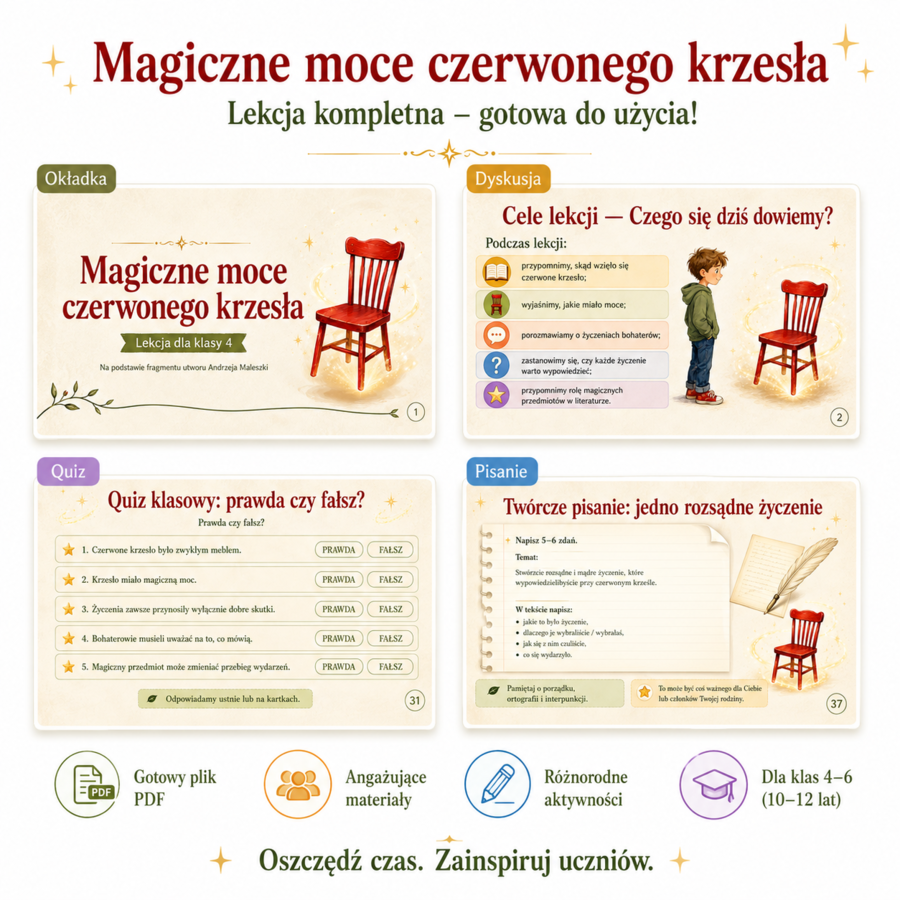 Magiczne moce czerwonego krzesła. PREZENTACJA