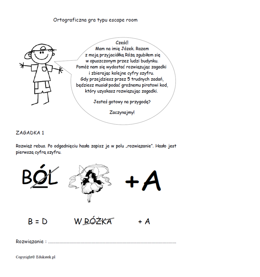 Ortograficzna gra typu escape room