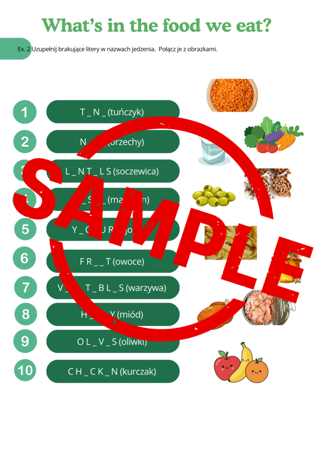 Kids Can  3 unit 4 Karty pracy - What's in the food we eat?