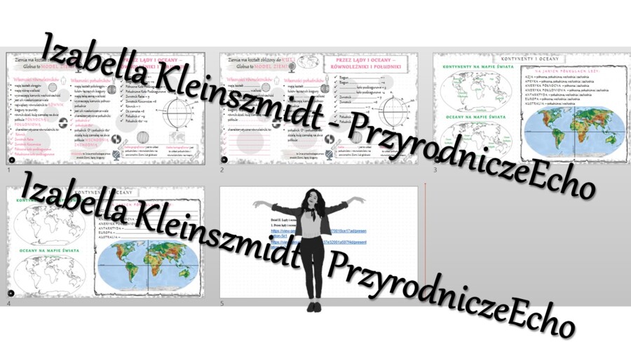 Minizestaw na temat „Przez lądy i oceany”– sketchnotka + karta pracy w power point + gratisowy link do prezentacji multimedialnej niekomercyjnej wykonanej w genial.ly do indywidualnego pobrania i użycia do celów niekomercyjnych. Geografia 5, „Lądy i ocea