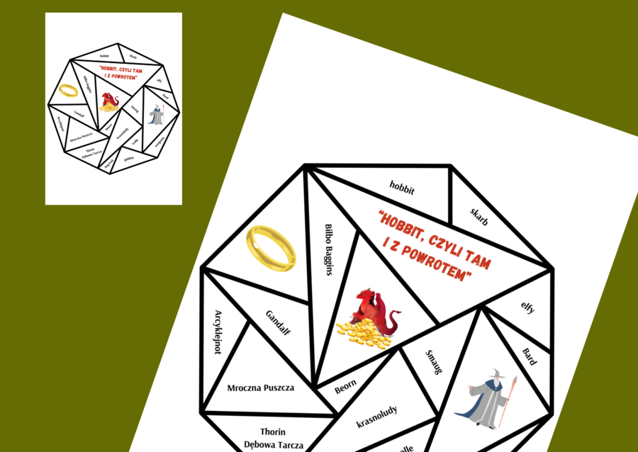 HOBBIT, CZYLI TAM I Z POWROTEM – układanka – puzzle – egzamin – powtórka