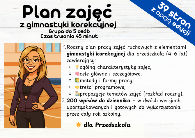 Roczny Plan Pracy z gimnastyki korekcyjnej