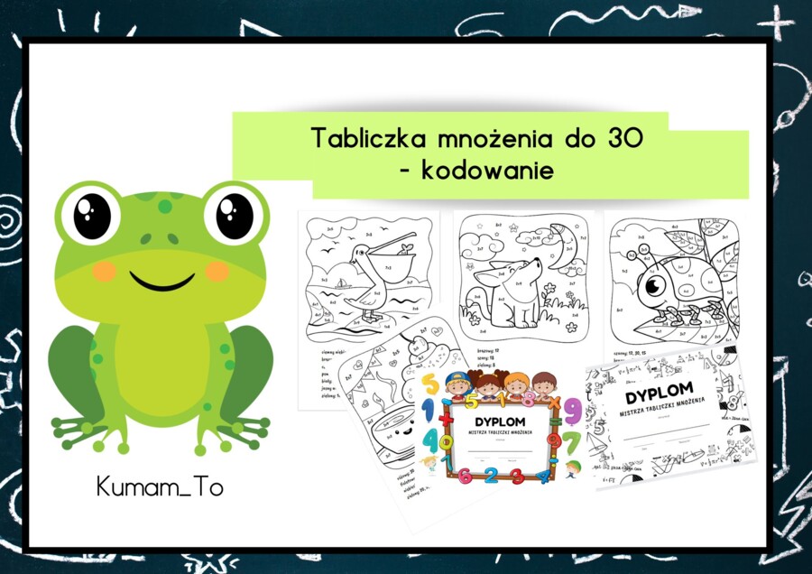 Tabliczka mnożenia do 30- kolorowanka