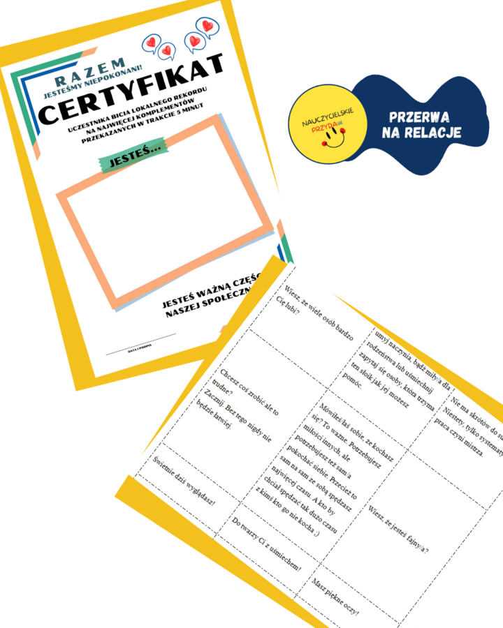 "Przerwa na RELACJE" projekt, innnowacja własna /wychowawca, psycholog, pedagog, świetlica, biblioteka/