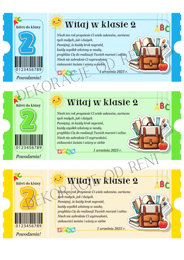 Powitalny Bilet do Klasy 2