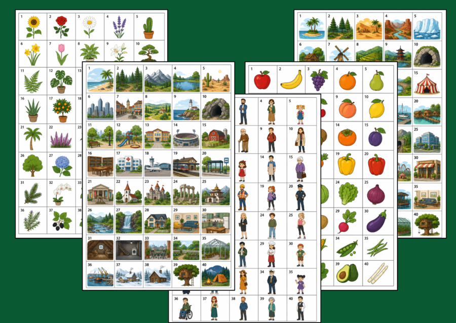 IKONKI - zestaw 10 ilustracyjnych kart storytellingowych – 240 ikon do kreatywnego pisania i zabaw językowych - opowiadanie