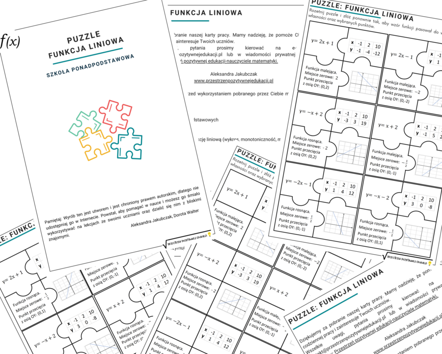 Funkcja liniowa - puzzle