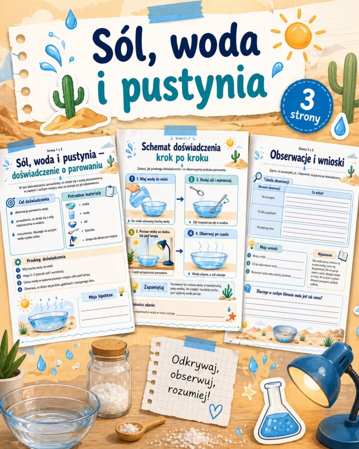 Sól, woda i pustynia - doświadczenie o parowaniu