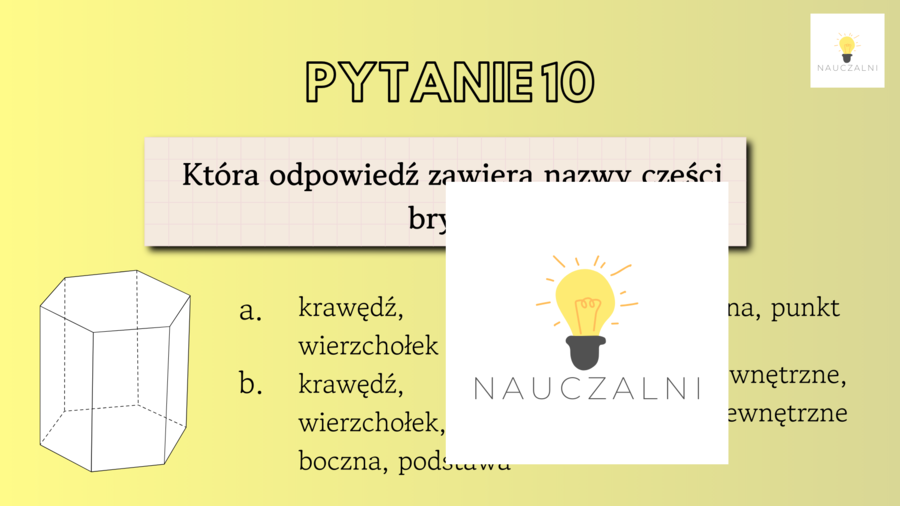 Quiz prezentacja bryły na początek