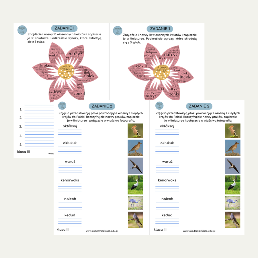 WIOSENNE STACJE ZADANIOWE dla 3 klasy