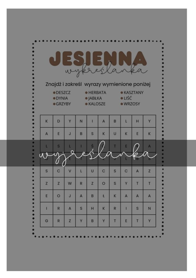 JESIENNA WYKREŚLANKA