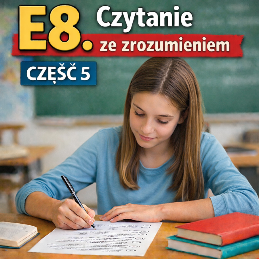 Czytanie ze zrozumieniem E8 – karta pracy (część 5) + odpowiedzi