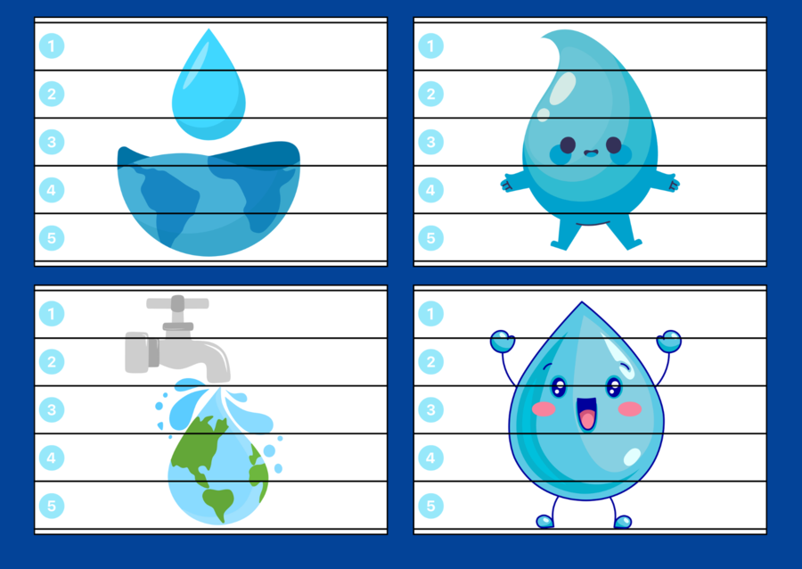 DZIEŃ WODY – puzzle – EKOLOGIA – wiosna - biblioteka – świetlica – przedszkole – 12 wersji