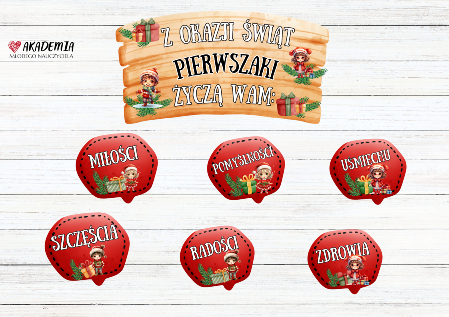 ŚWIĄTECZNE ŻYCZENIA - WERSJA PIERWSZAKI