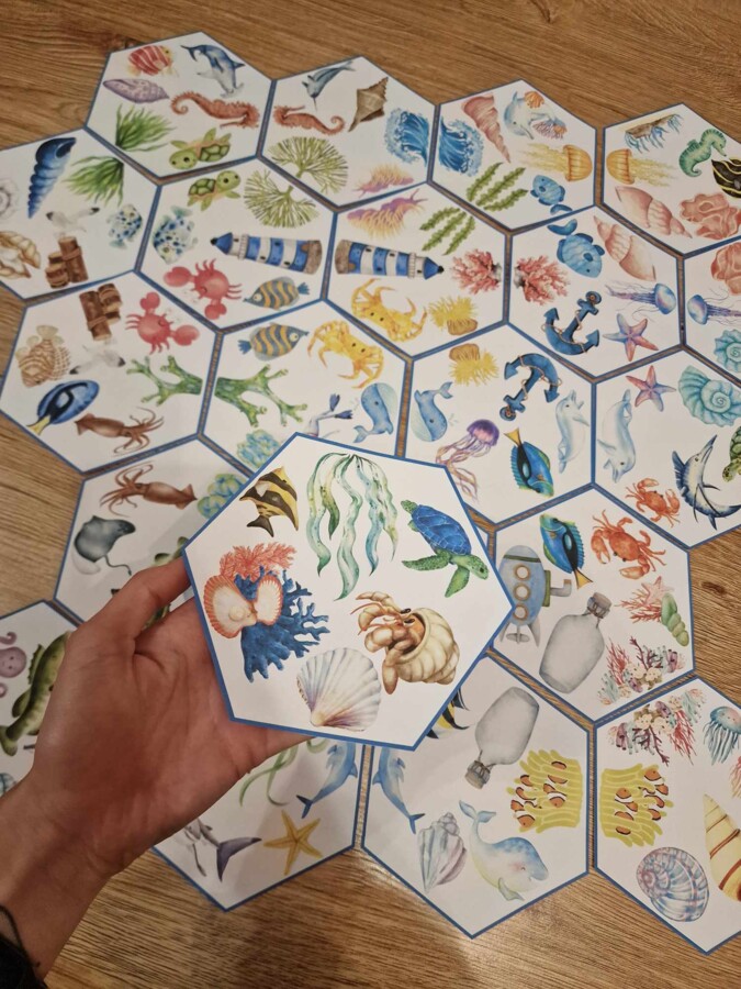 Układanka sześciokątna podłogowa - Morza i Oceany