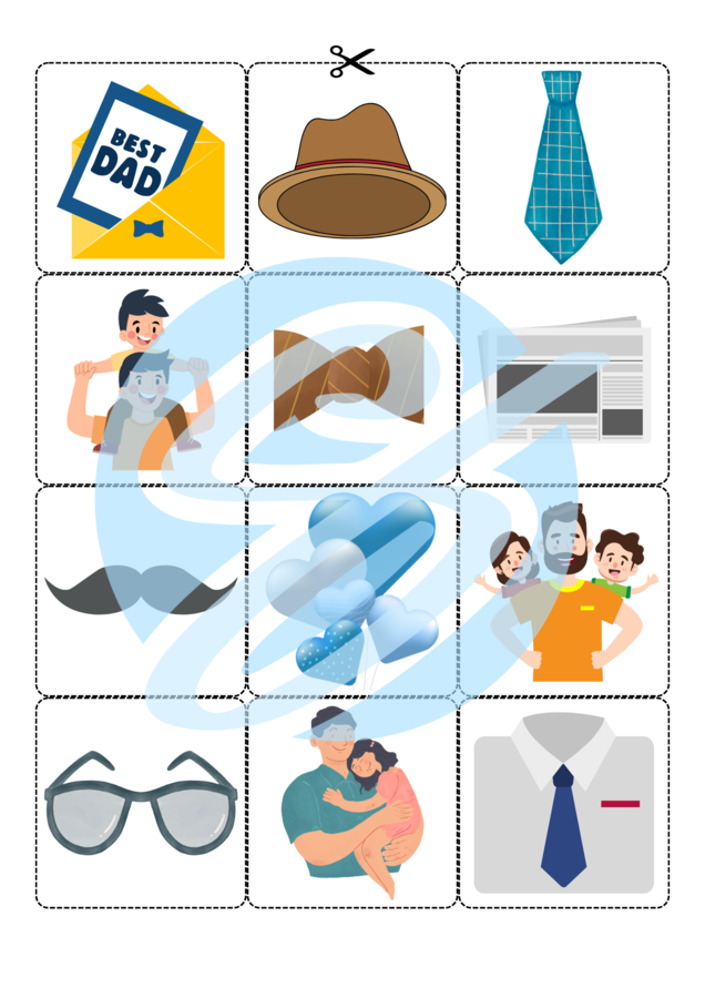 „Memory – Dzień Ojca” | Gra pamięciowa dla przedszkolaków i uczniów klas 1–3 | Pomoc dydaktyczna na czerwcowe zajęcia