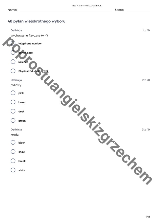 Flash 4 - Module 0 - Welcome Back - testy
