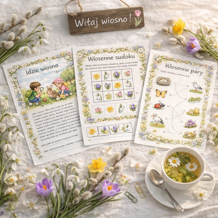 Marzec budzi świat. Karty pracy o zjawiskach wiosennych