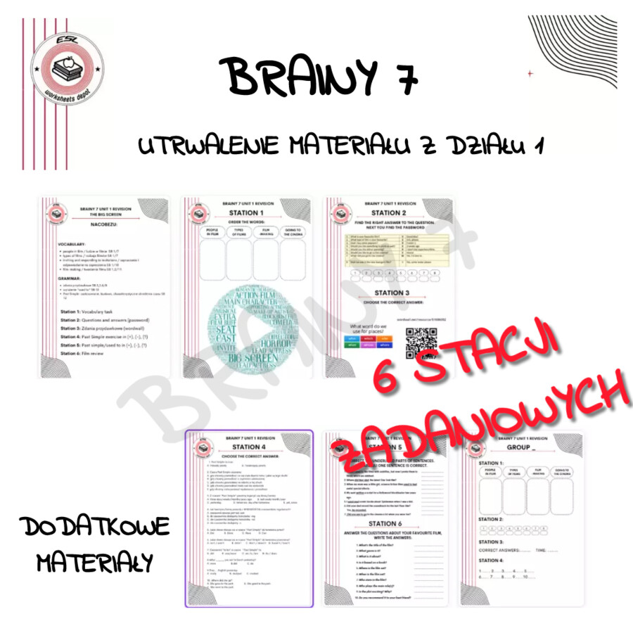 Brainy 7 Unit 1 - powtórka w formie stacji zadaniowych