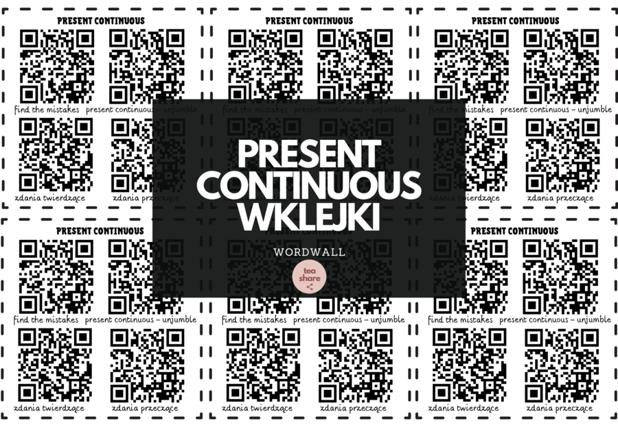 Present Continuous - wklejki WORDWALL