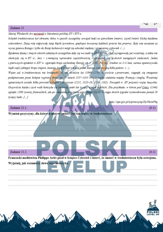średniowiecze_test 30 zadań+ przykładowe odpowiedzi_Polski Level Up