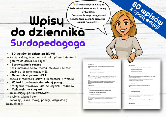 Wpisy do dziennika dla Surdopedagoga Surdopedagogika Uczeń z wadą słuchu uczeń słabosłyszący