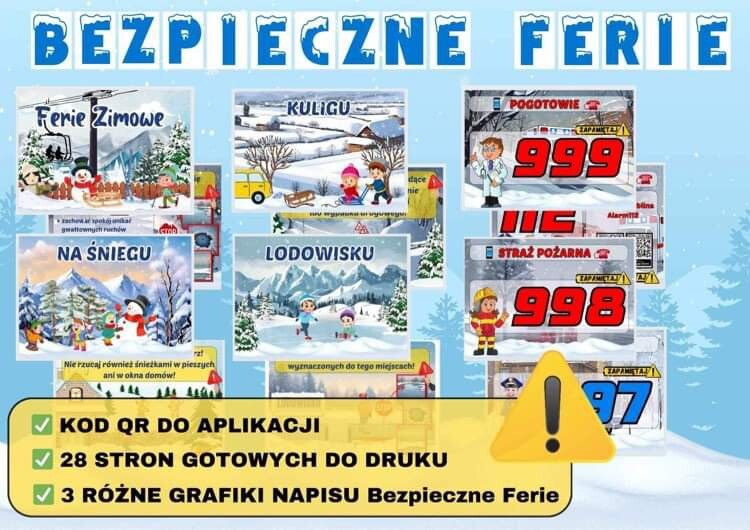 Gazetka szkolna - BEZPIECZNE FERIE ZIMOWE