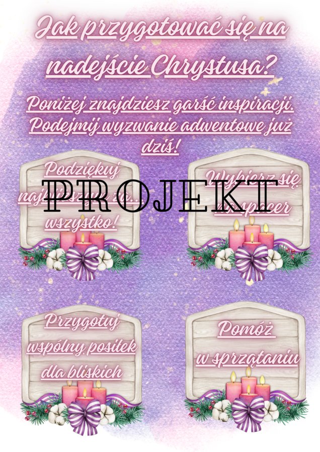 Adwent, gazetka adwentowa, kalendarz adwentowy, dekoracje