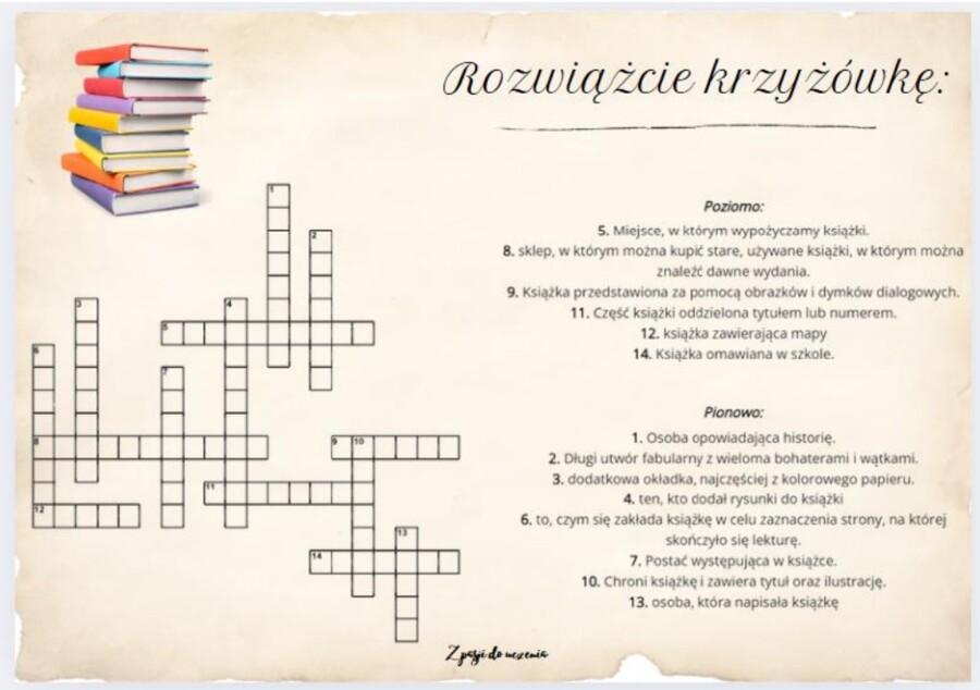 Dzień Książki - stacje zadaniowe "Wokół książki" proponowana dla klasy 6