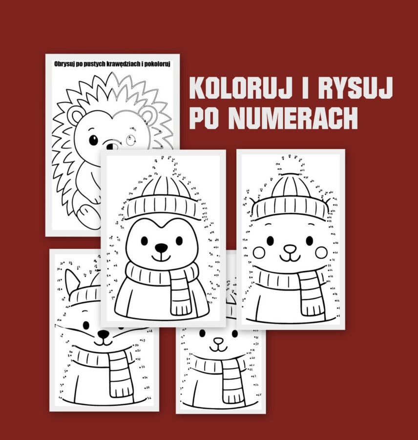 Jesienne karty pracy - przedszkole 21 x pdf i jpg