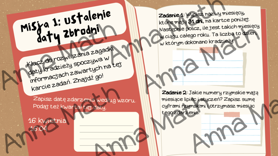 Gra Kalendarz, zegar.Matematyka. Tajemnica Zaginionego Kalendarza - kl.4