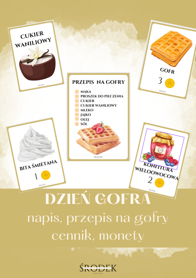 DZIEŃ GOFRA - napis, przepis na gofry, cennik, monety