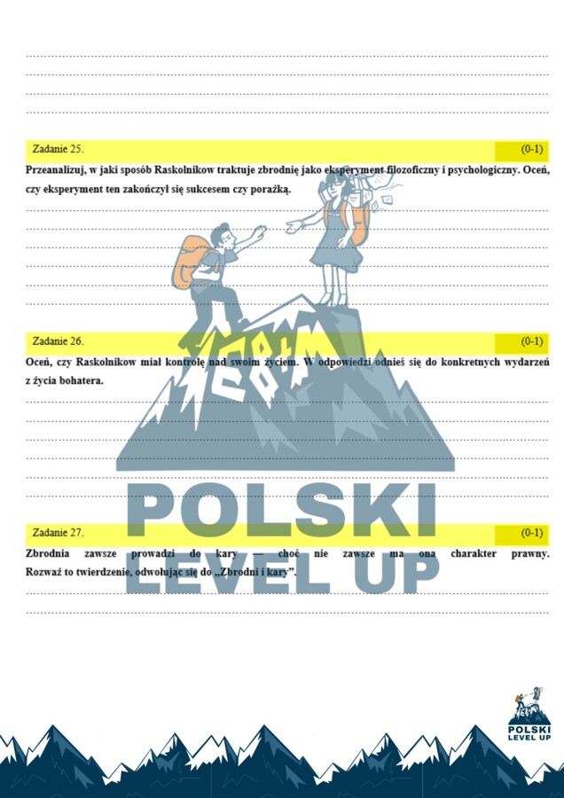 Test (51 zadań+tematy wypracowań P +R)_Zbrodnia i kara_Polski Level Up