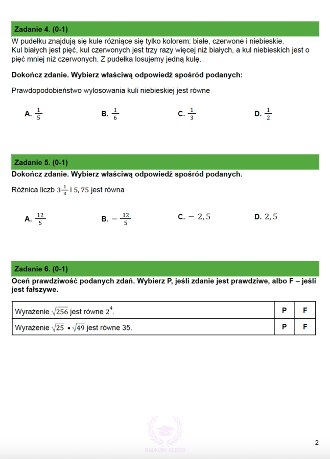 Arkusz próbny z matematyki E8 nr 1