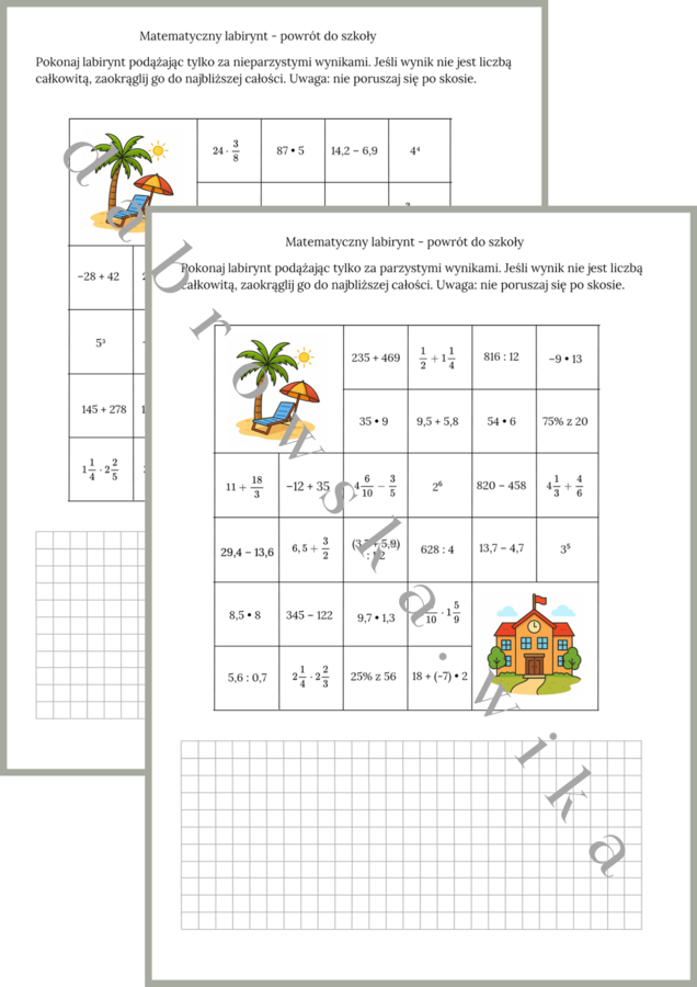 Matematyczny labirynt - powrót do szkoły