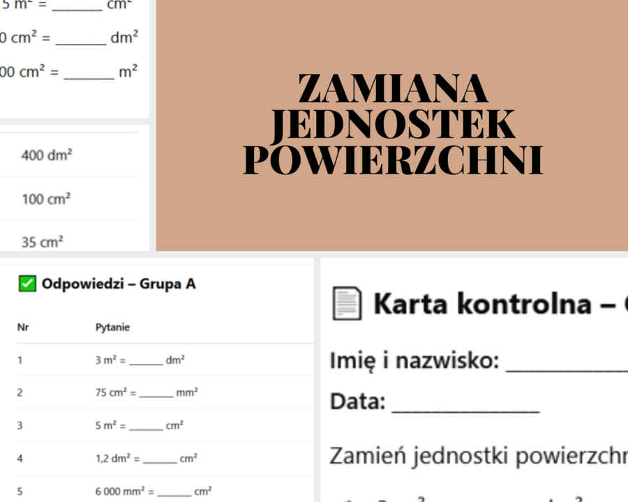 Zamiana jednostek powierzchni