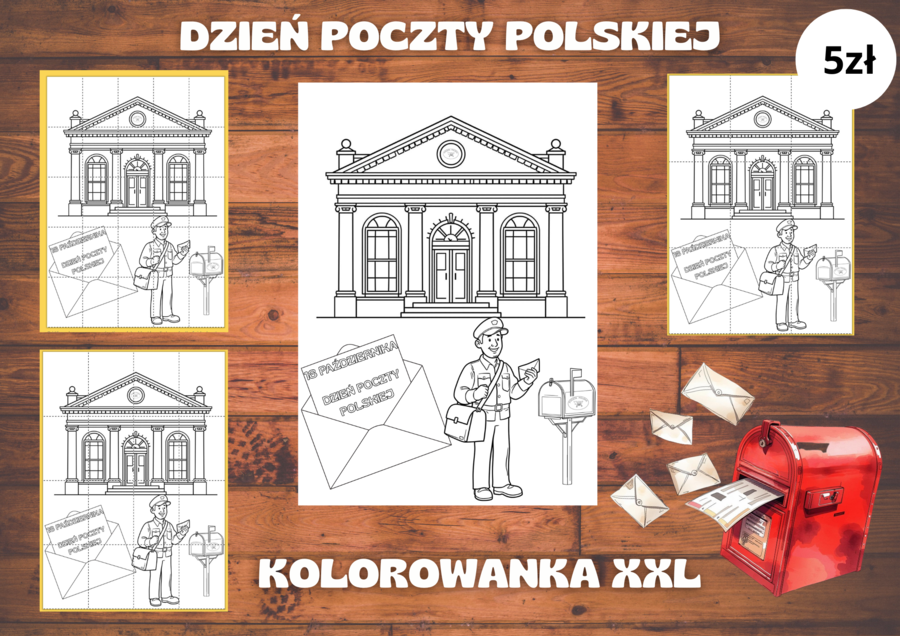Dzień Poczty Polskiej - kolorowanka XXL
