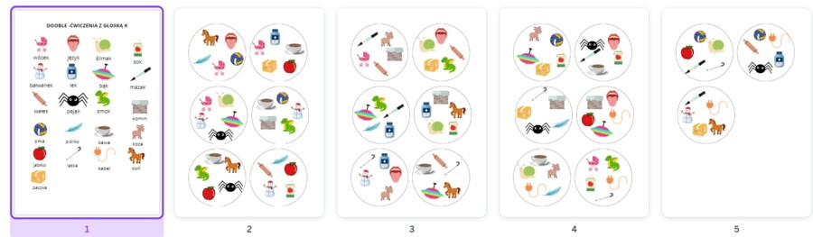 Logopedyczne ćwiczenia z głoską K - DOOBLE