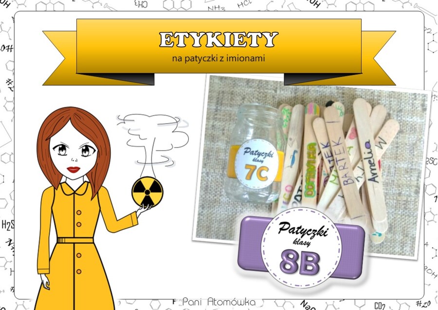 Etykiety na patyczki z imionami