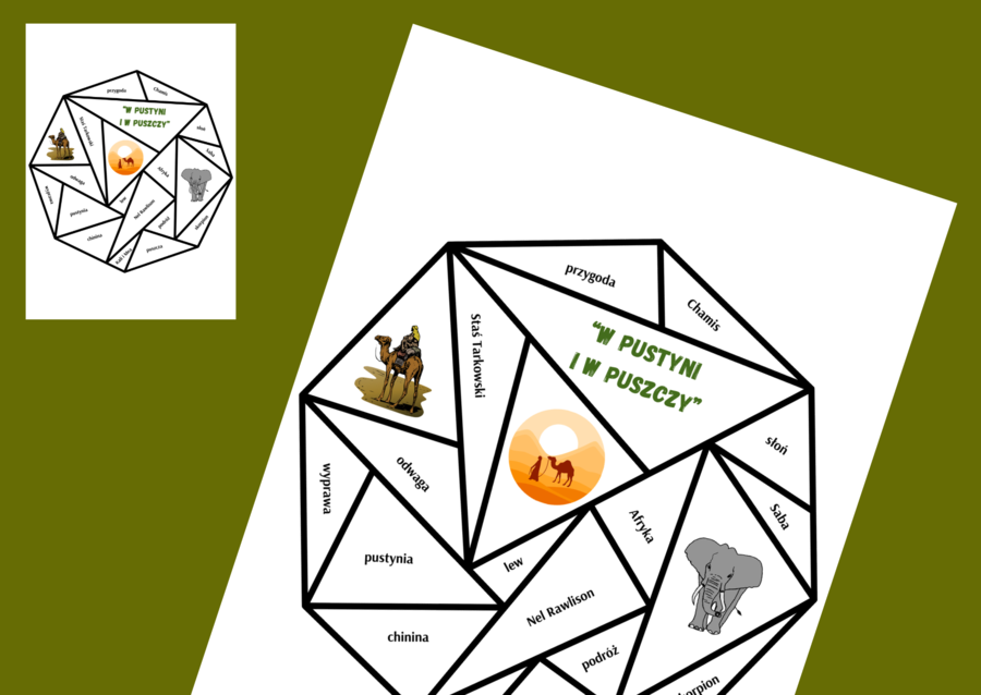 W PUSTYNI I W PUSZCZY – układanka – puzzle – egzamin – powtórka