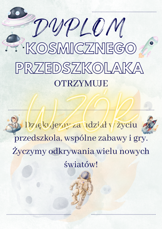 Dyplomy przedszkolaka, dyplom przedszkolaka, przedszkole