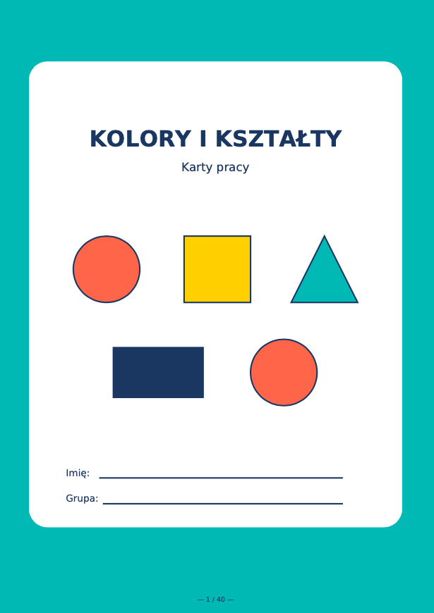 Kolory i kształty – karty pracy dla przedszkolaków