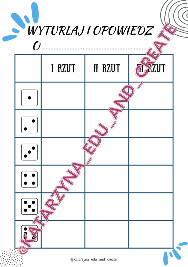 Wyturlaj - kreatywne ćwiczenia z kostkami do gry