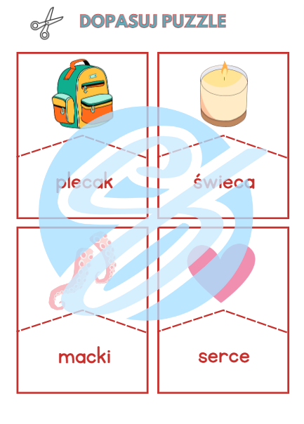 LOGOPEDYCZNE PUZZLE DO UTRWALANIA GŁOSKI C SZEREG SYCZĄCY LOGOPEDIA KARTY PRACY