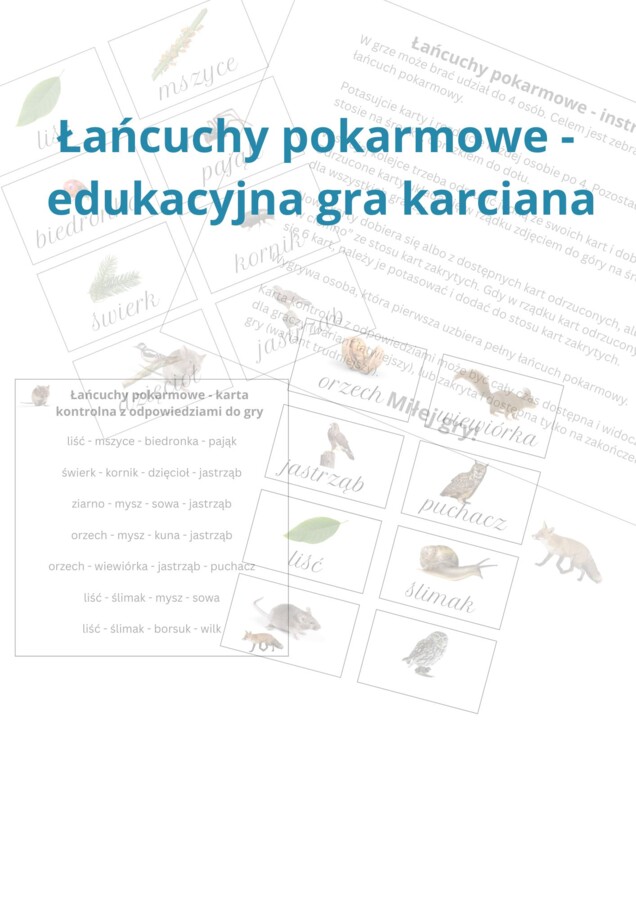 Łańcuchy pokarmowe - gra edukacyjna