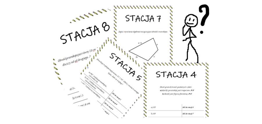 Własności figur płaskich – powtórzenie wiadomości (stacje zadaniowe)